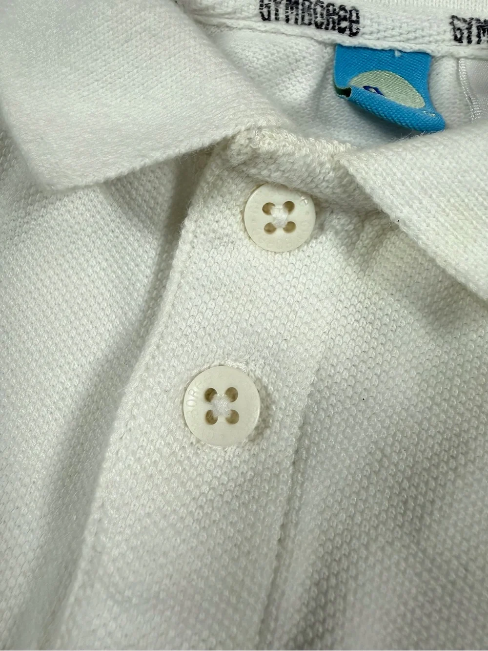 VINTAGE GYMBOREE Baby 2002 Polo Bodysuit 3-6M White Long Sleeve Preppy Y2K